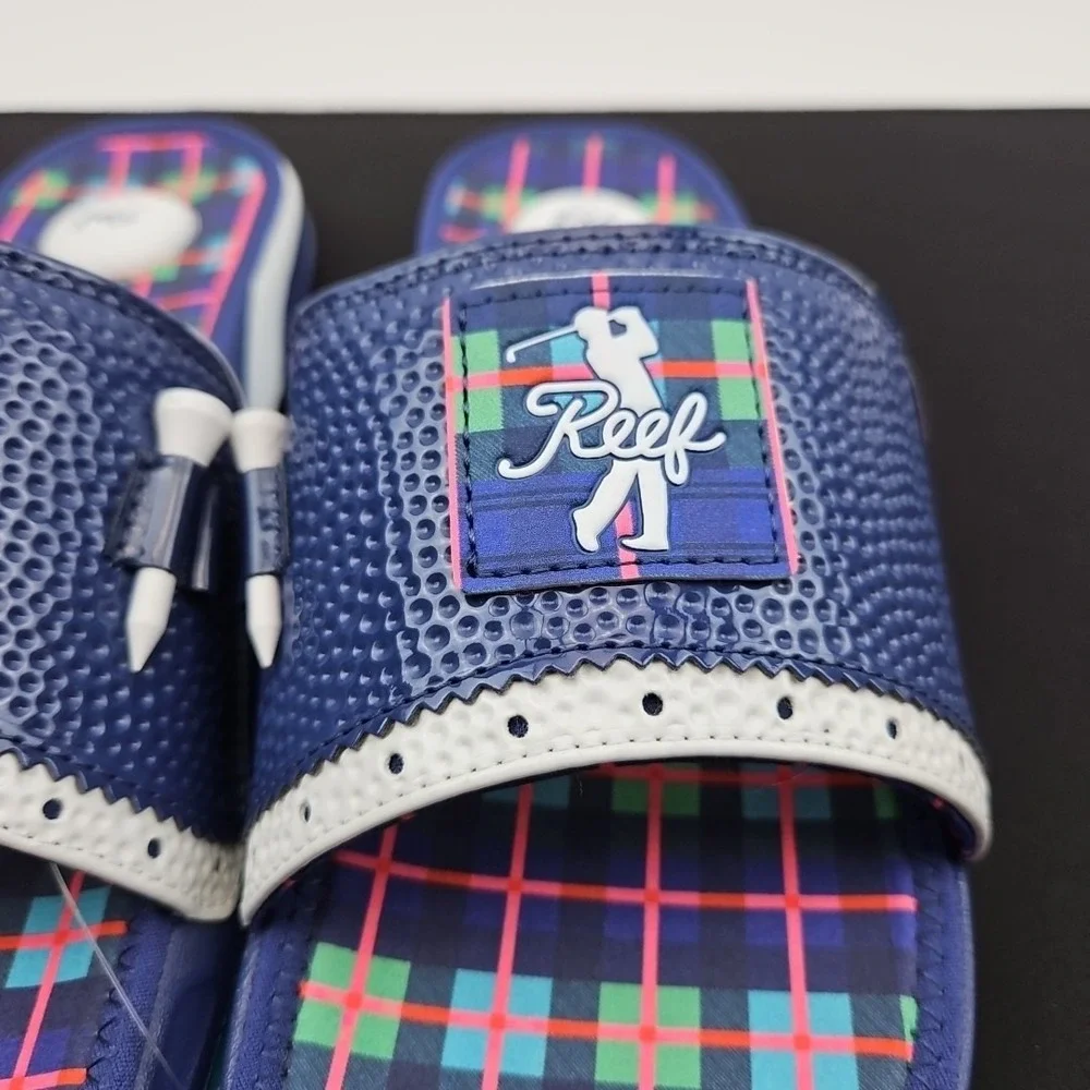 Reef Mulligan Slides Scottish‎ Waters 2 Men's Size 12 New Limited Drop